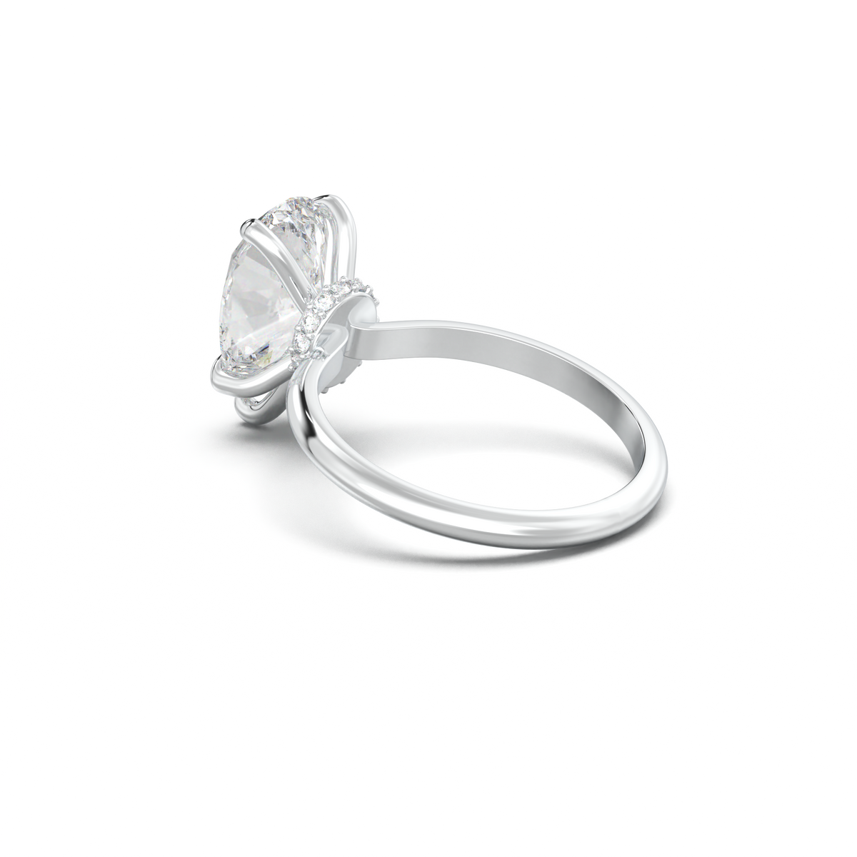 Pear Hidden Halo Engagement Ring