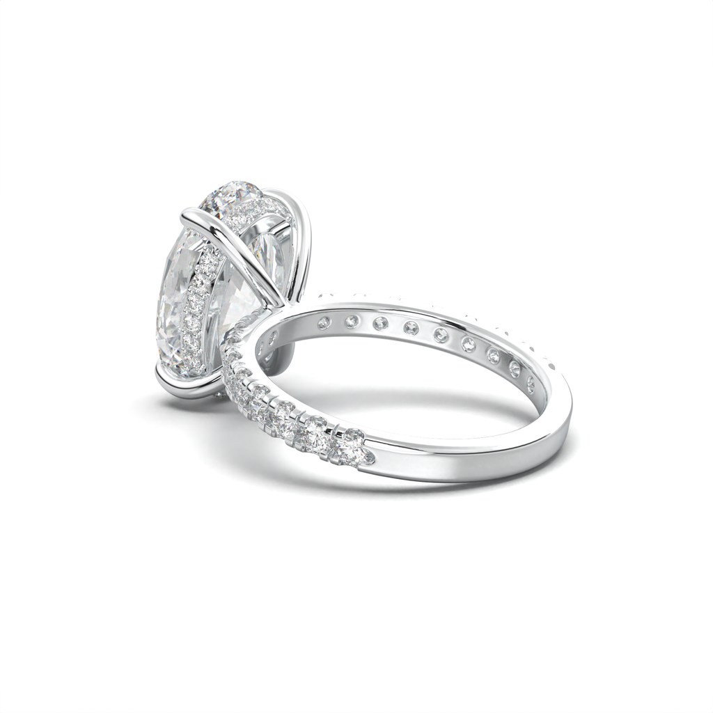 Oval Pavé Hidden Halo Engagement Ring