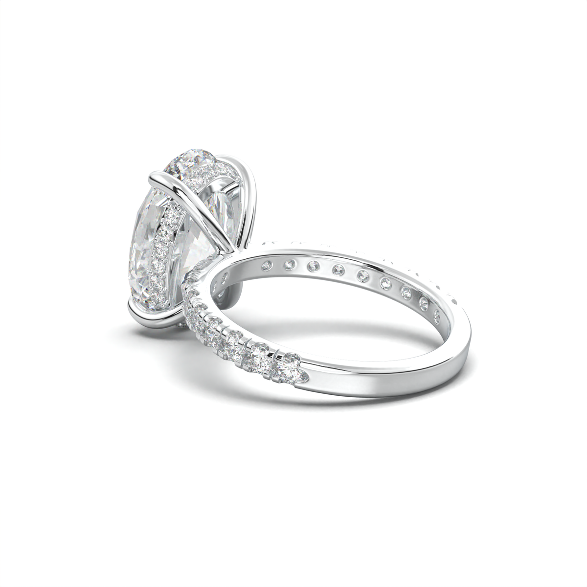 Oval Pavé Hidden Halo Engagement Ring