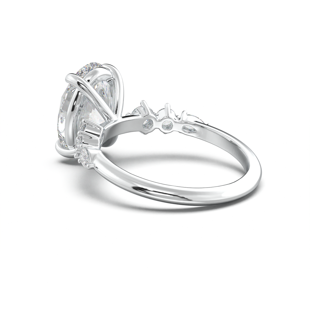 Oval Pear-Accent Engagement Ring