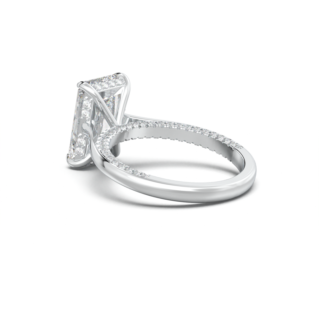 Radiant Pavé Hidden Halo Engagement Ring
