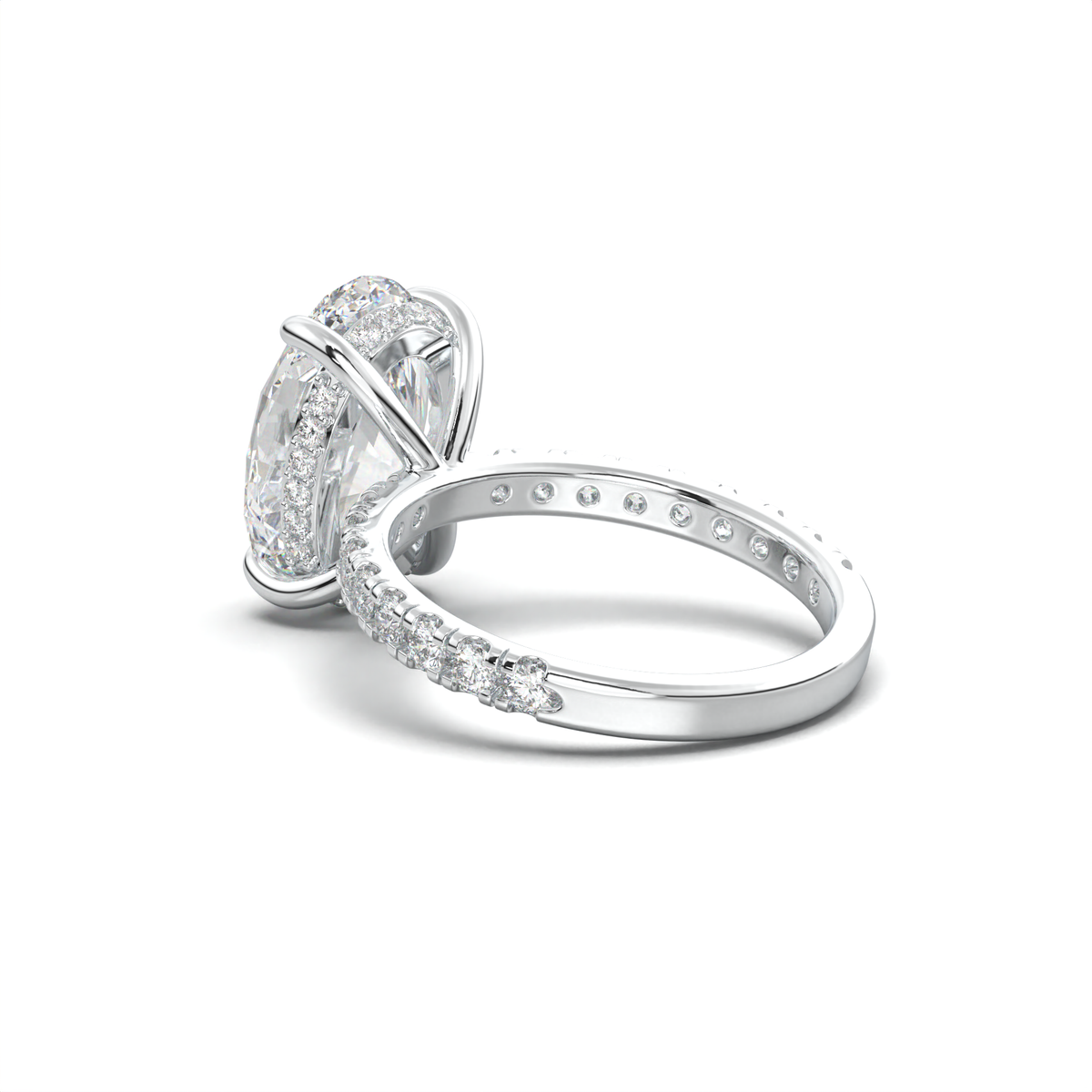 Oval Pavé Hidden Halo Engagement Ring