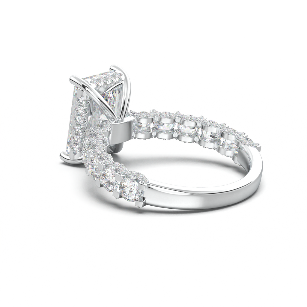 Radiant Diamond Band Engagement Ring
