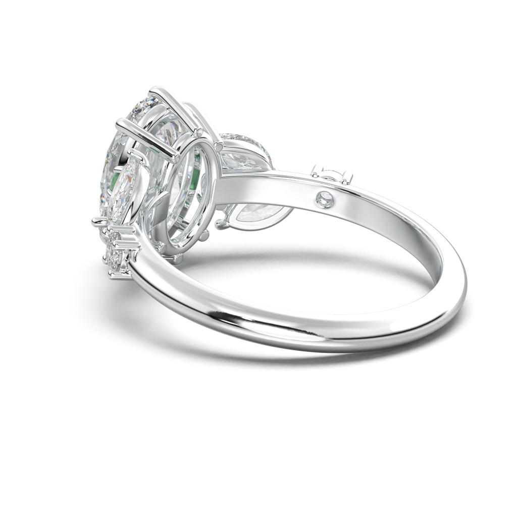Oval Marquise-Accent Engagement Ring