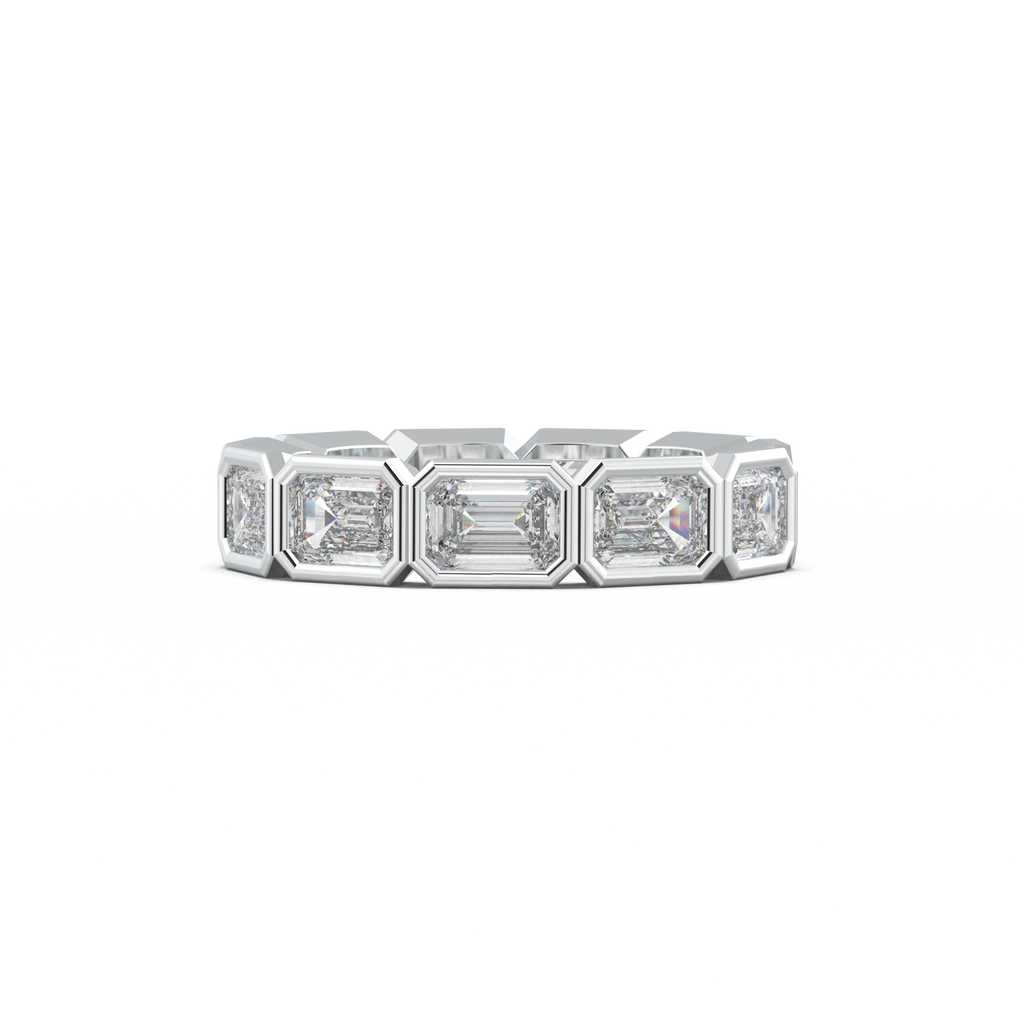 Emerald-Cut Bezel-Style Eternity Wedding Band
