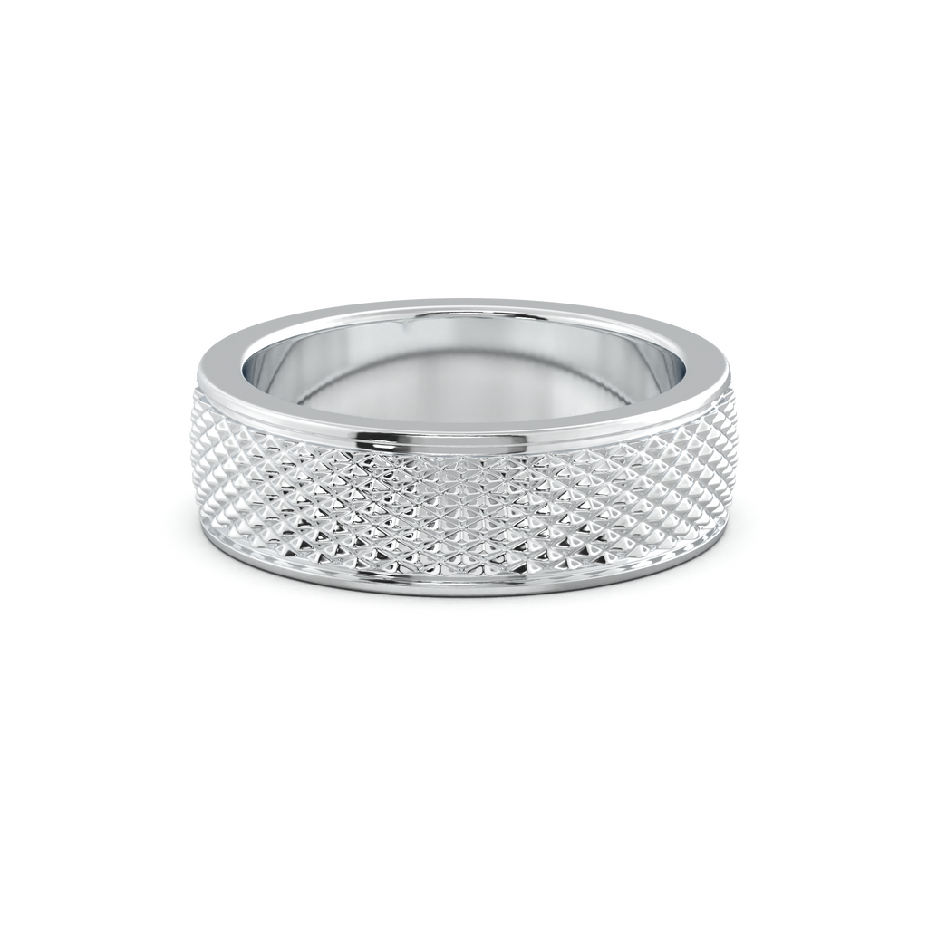 Diamond-Cut Textured Men's Wedding Band