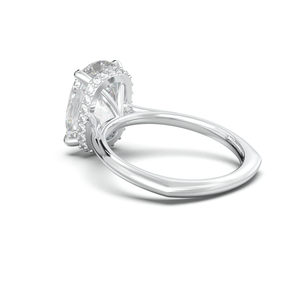 Cushion Hidden Halo Engagement Ring