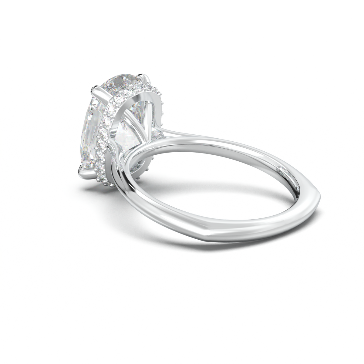 Cushion Hidden Halo Engagement Ring