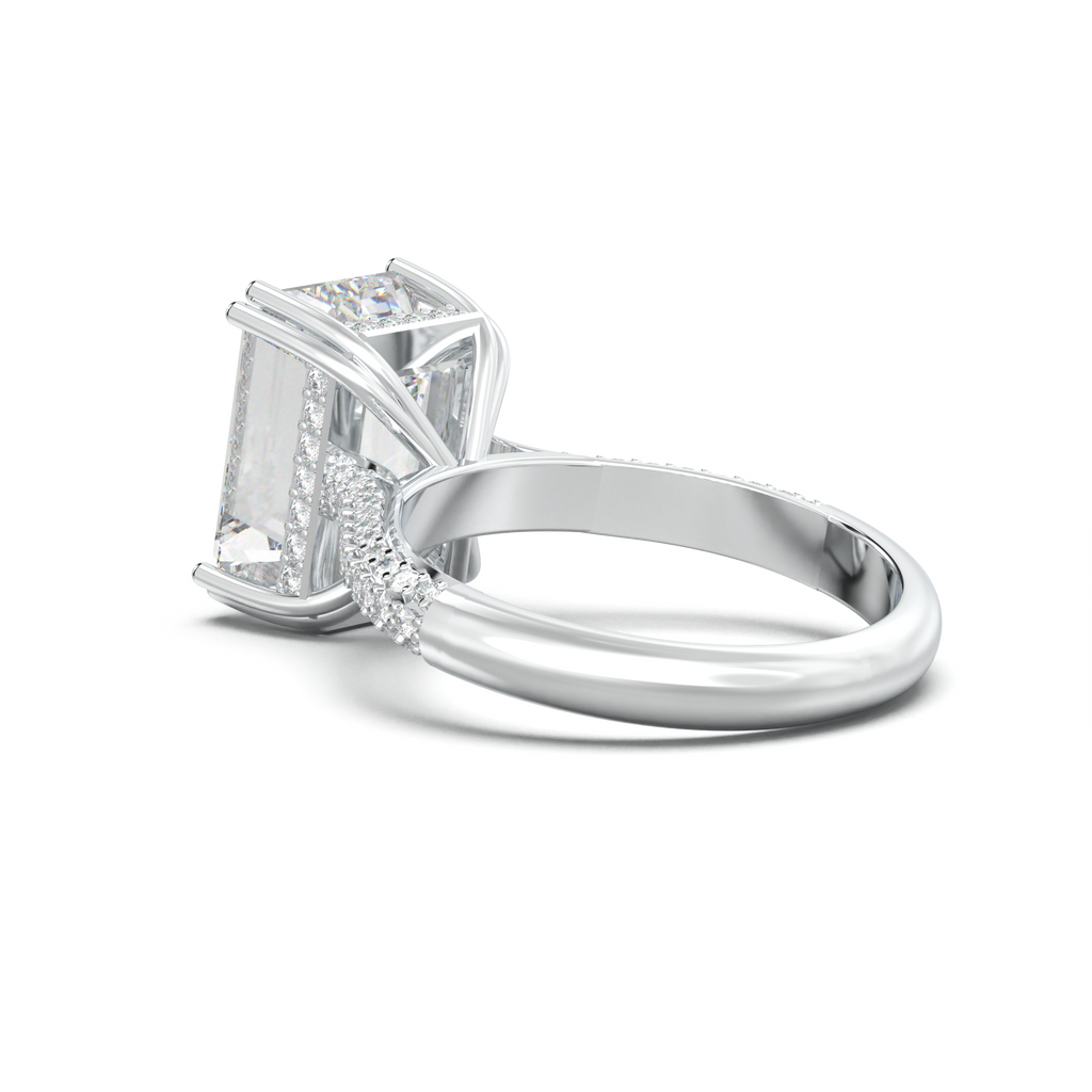 Emerald Double Pavé Engagement Ring