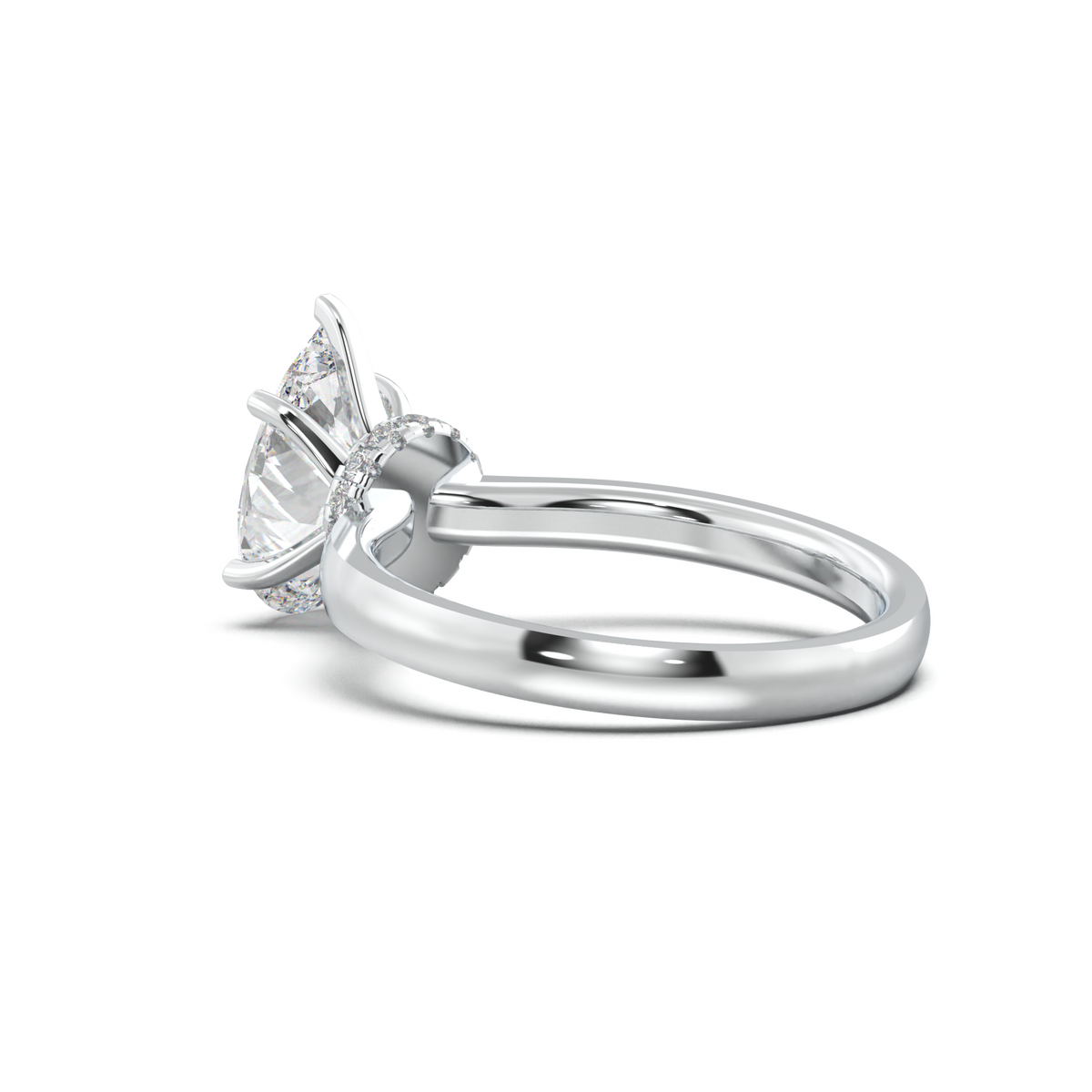 Round Hidden Halo Engagement Ring