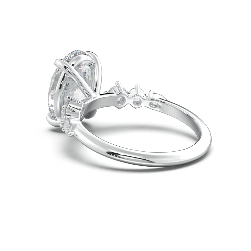 Oval Pear-Accent Engagement Ring
