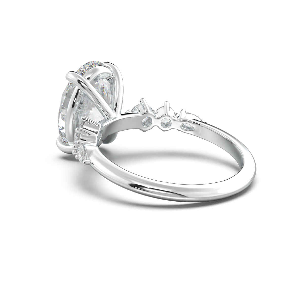 Oval Pear-Accent Engagement Ring