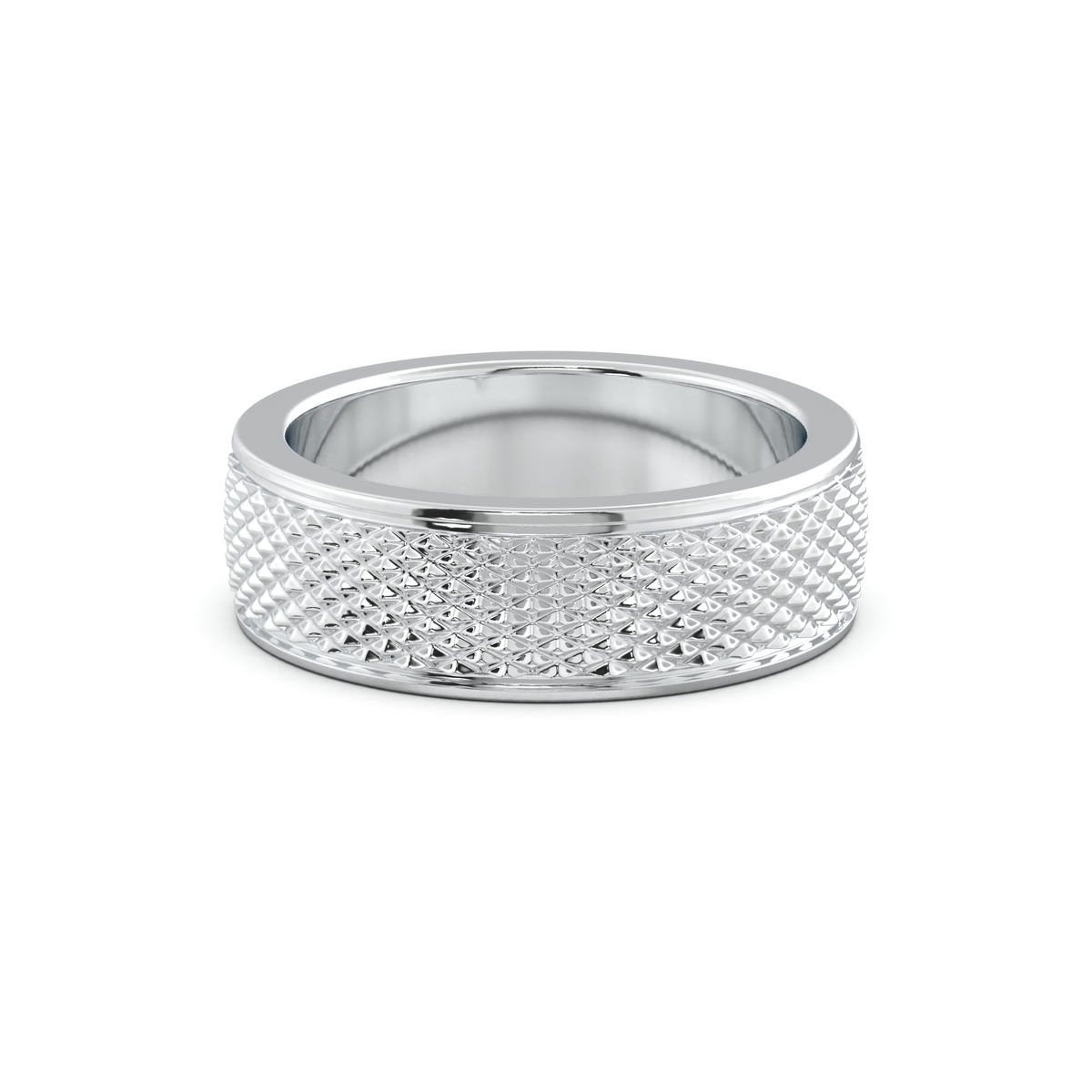 Diamond-Cut Textured Men's Wedding Band