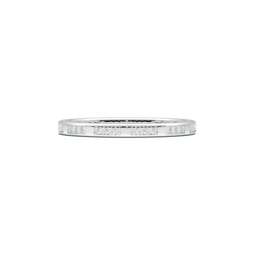Geometric Round Diamond Wedding Band