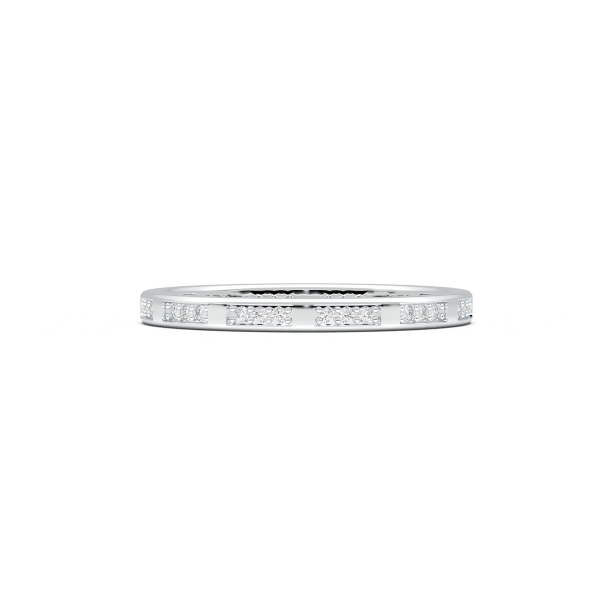 Geometric Round Diamond Wedding Band
