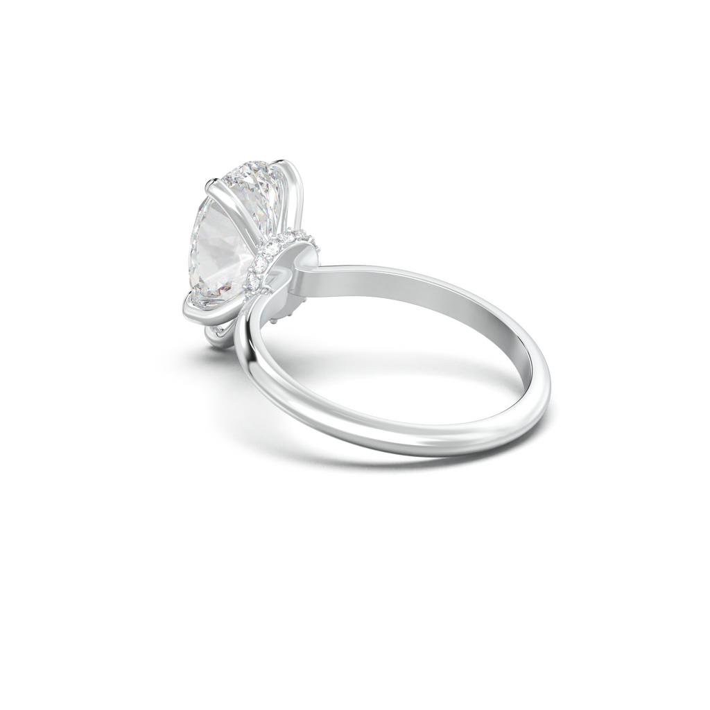 Pear Hidden Halo Engagement Ring