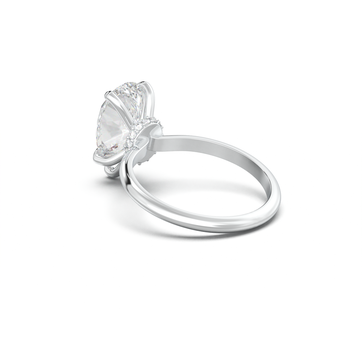 Pear Hidden Halo Engagement Ring