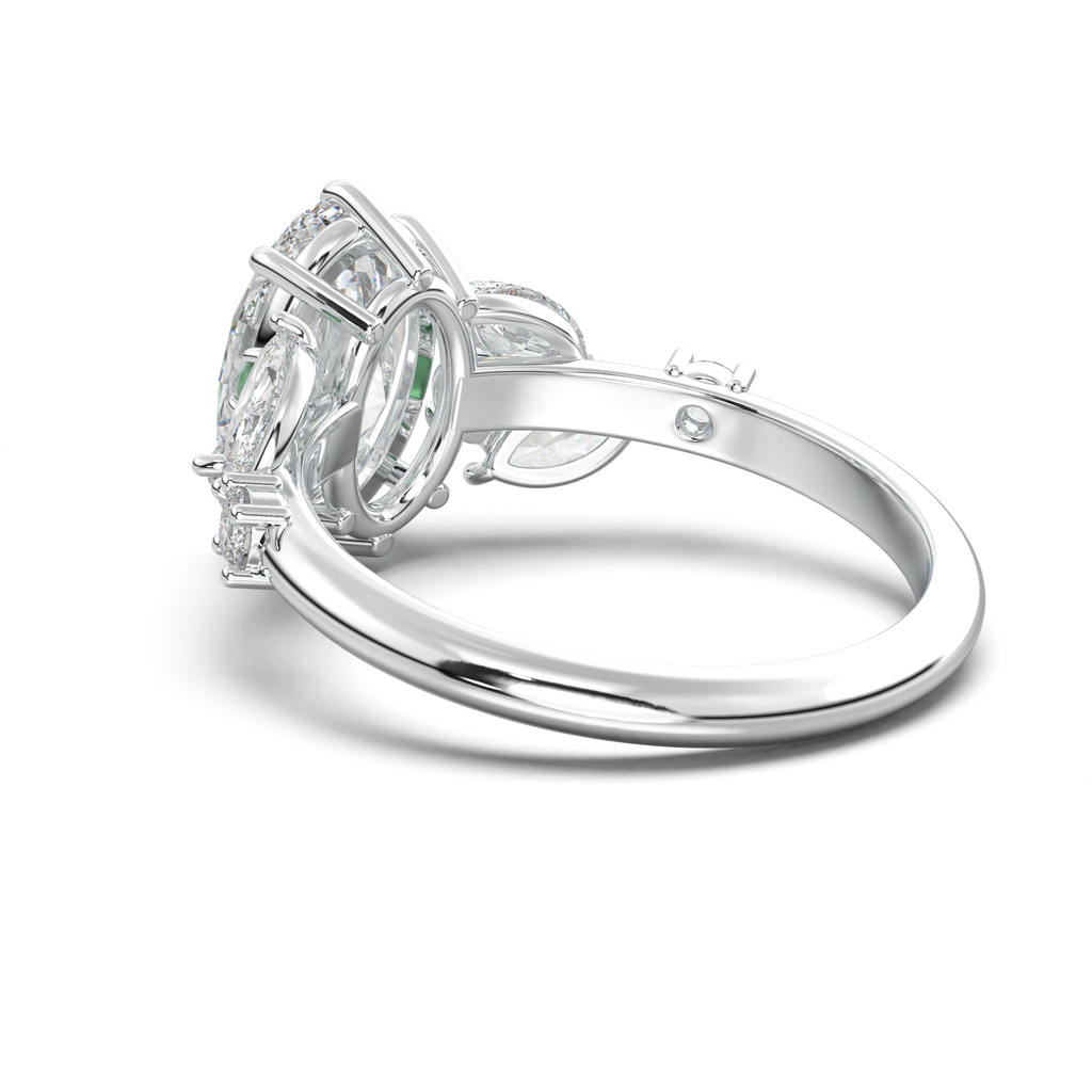 Oval Marquise-Accent Engagement Ring
