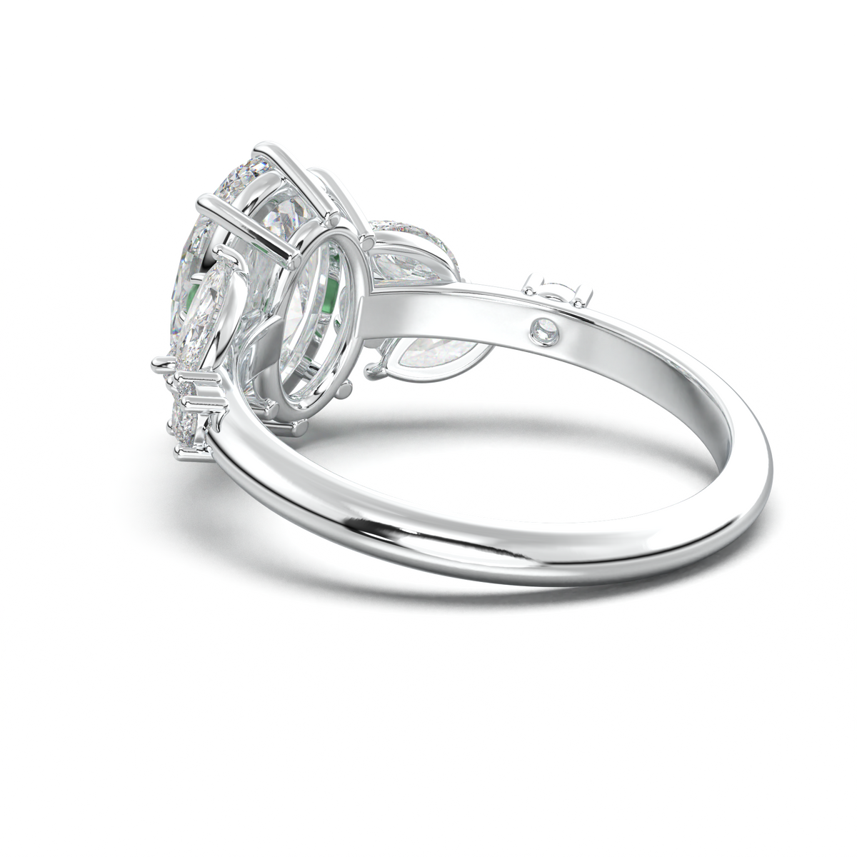 Oval Marquise-Accent Engagement Ring