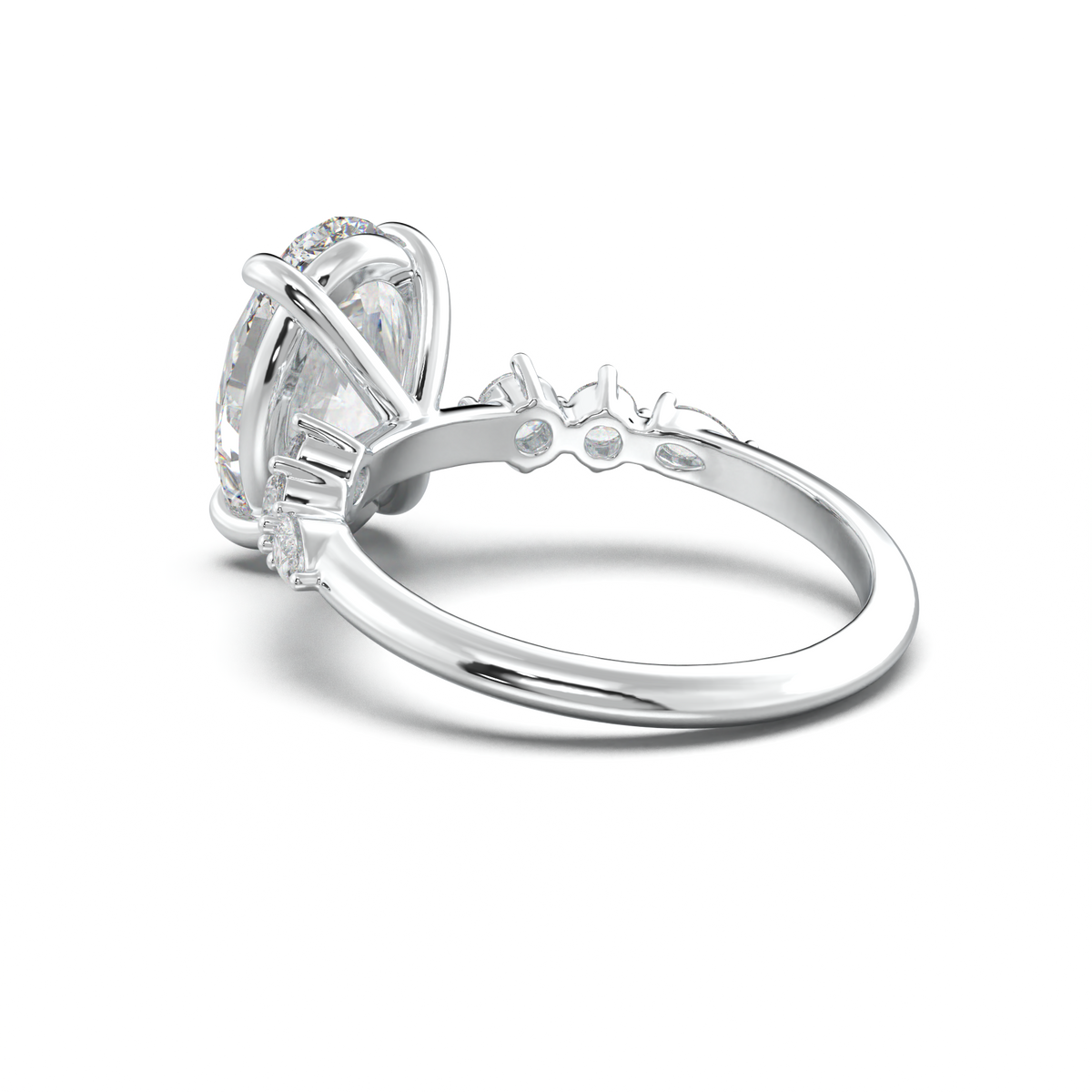 Oval Pear-Accent Engagement Ring