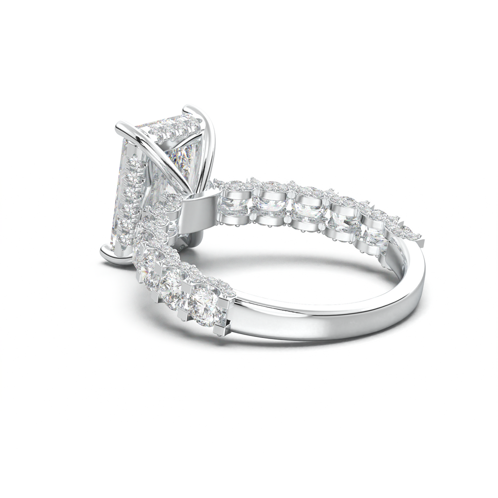 Radiant Diamond Band Engagement Ring