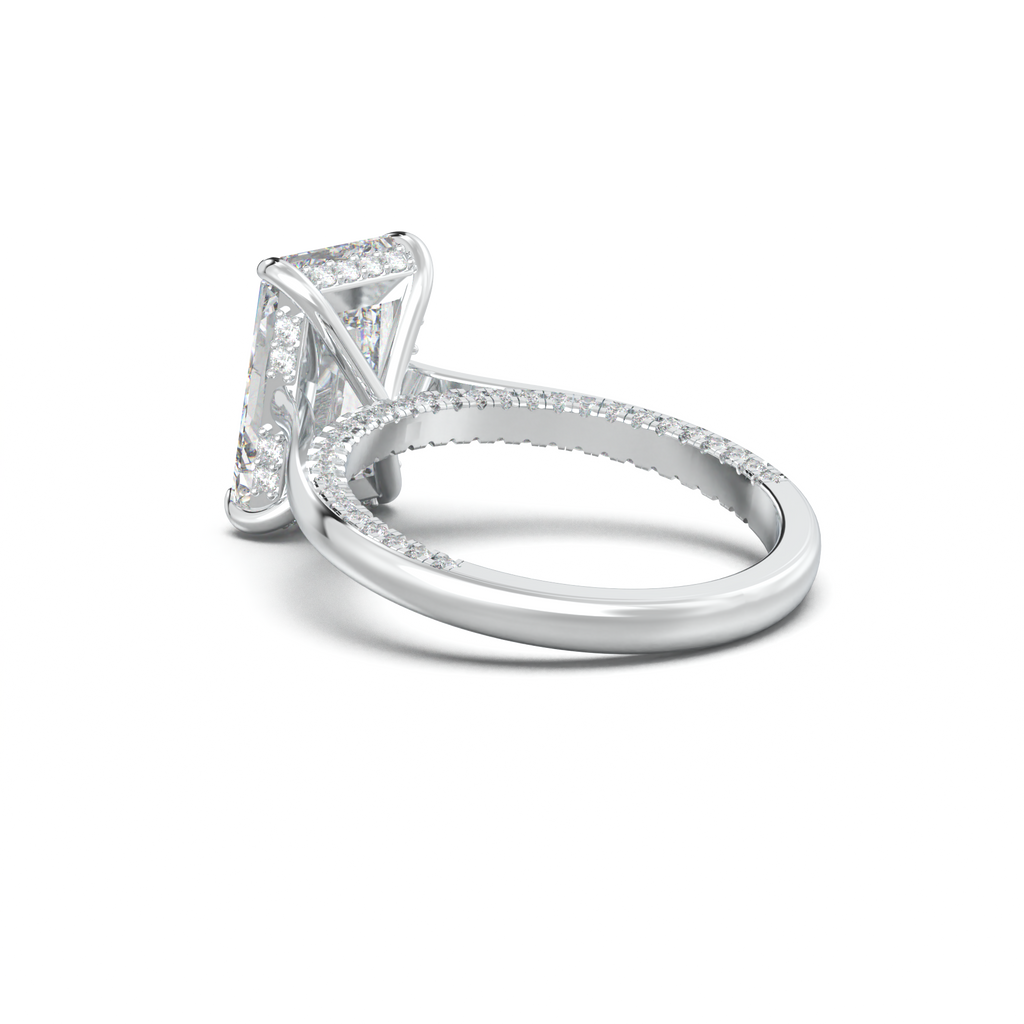 Radiant Pavé Hidden Halo Engagement Ring