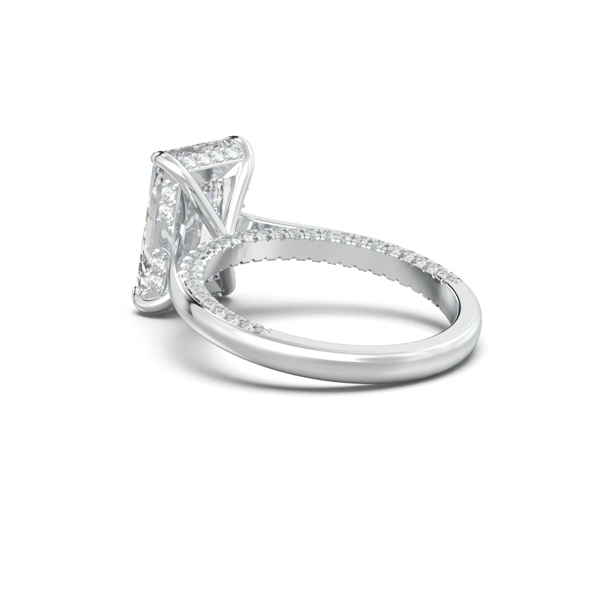 Radiant Pavé Hidden Halo Engagement Ring