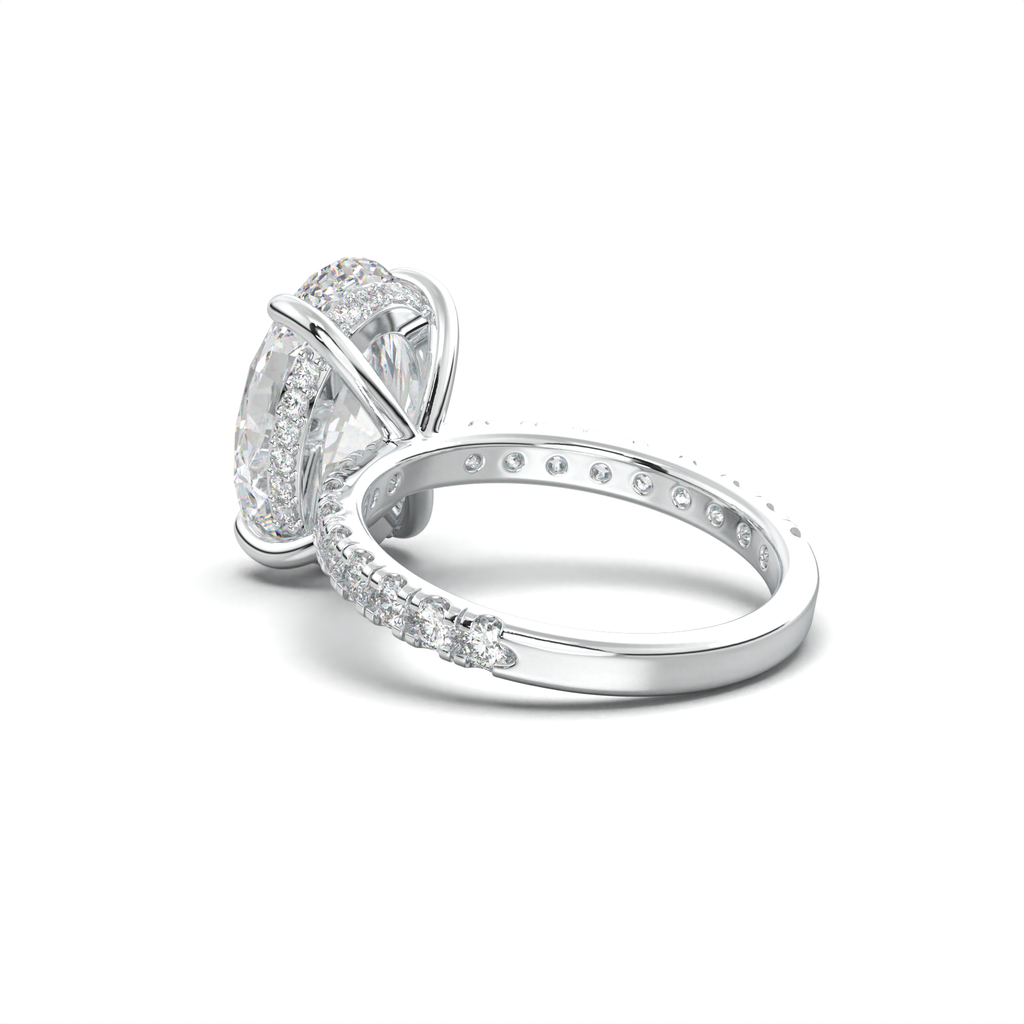 Oval Pavé Hidden Halo Engagement Ring