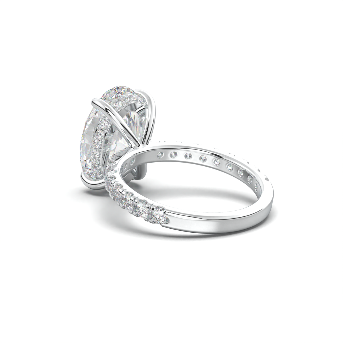 Oval Pavé Hidden Halo Engagement Ring