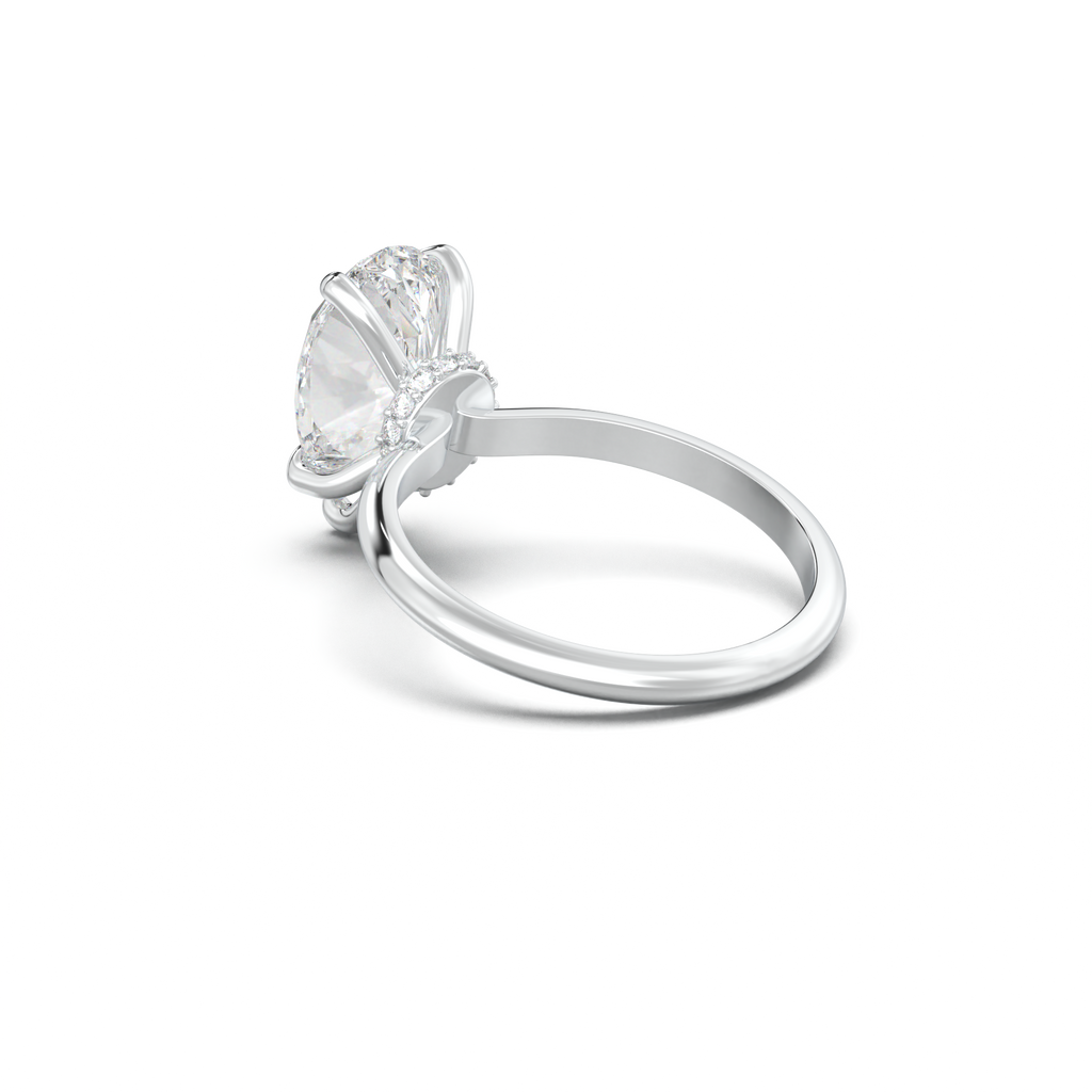 Pear Hidden Halo Engagement Ring