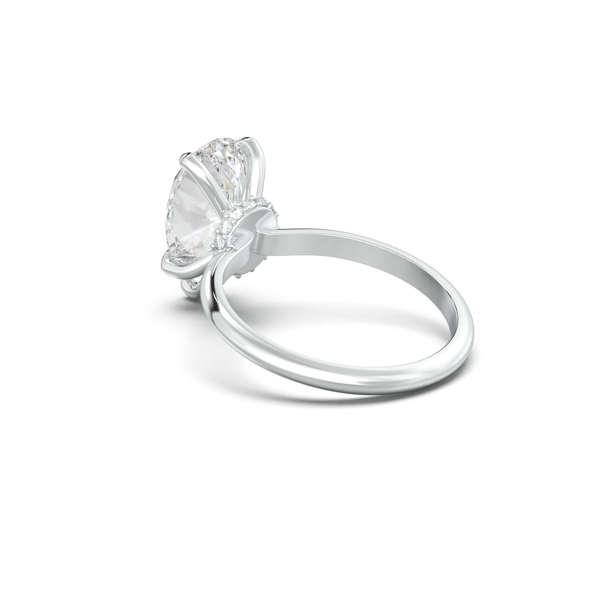 Pear Hidden Halo Engagement Ring