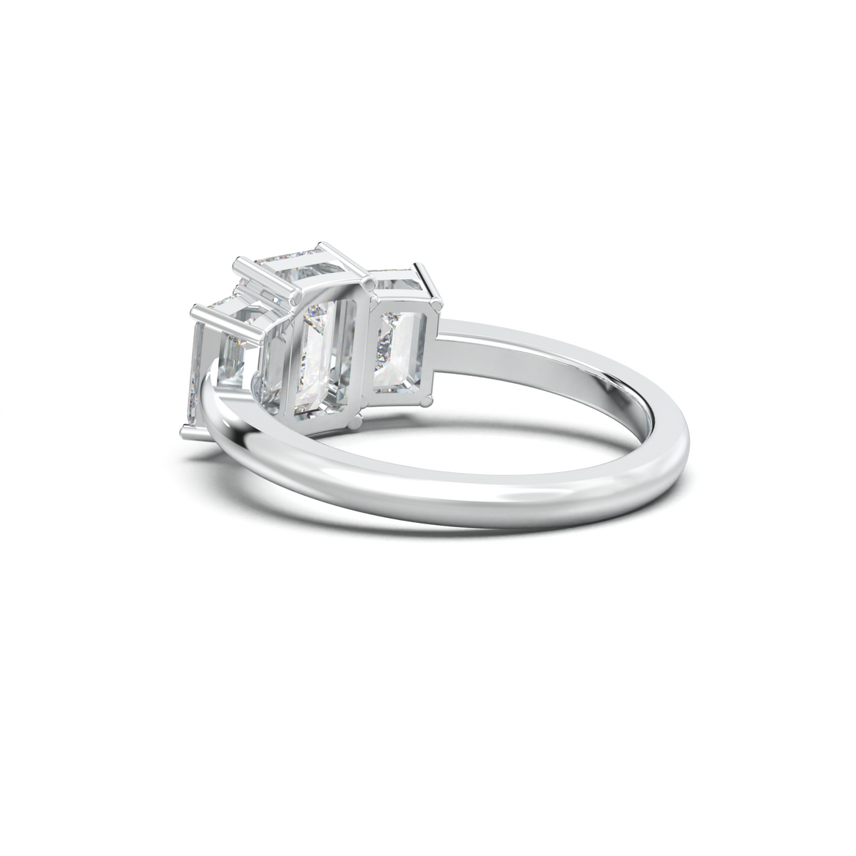 Emerald Three-Stone Engagement Ring