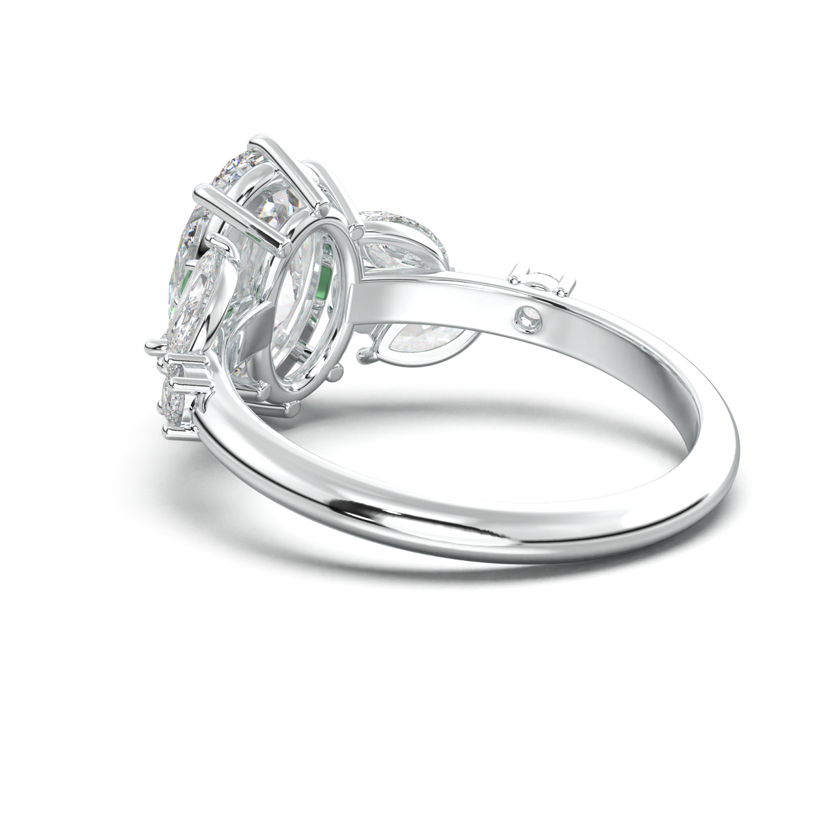 Oval Marquise-Accent Engagement Ring