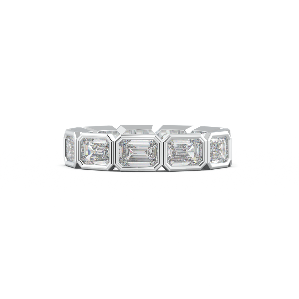 Emerald-Cut Bezel-Style Eternity Wedding Band