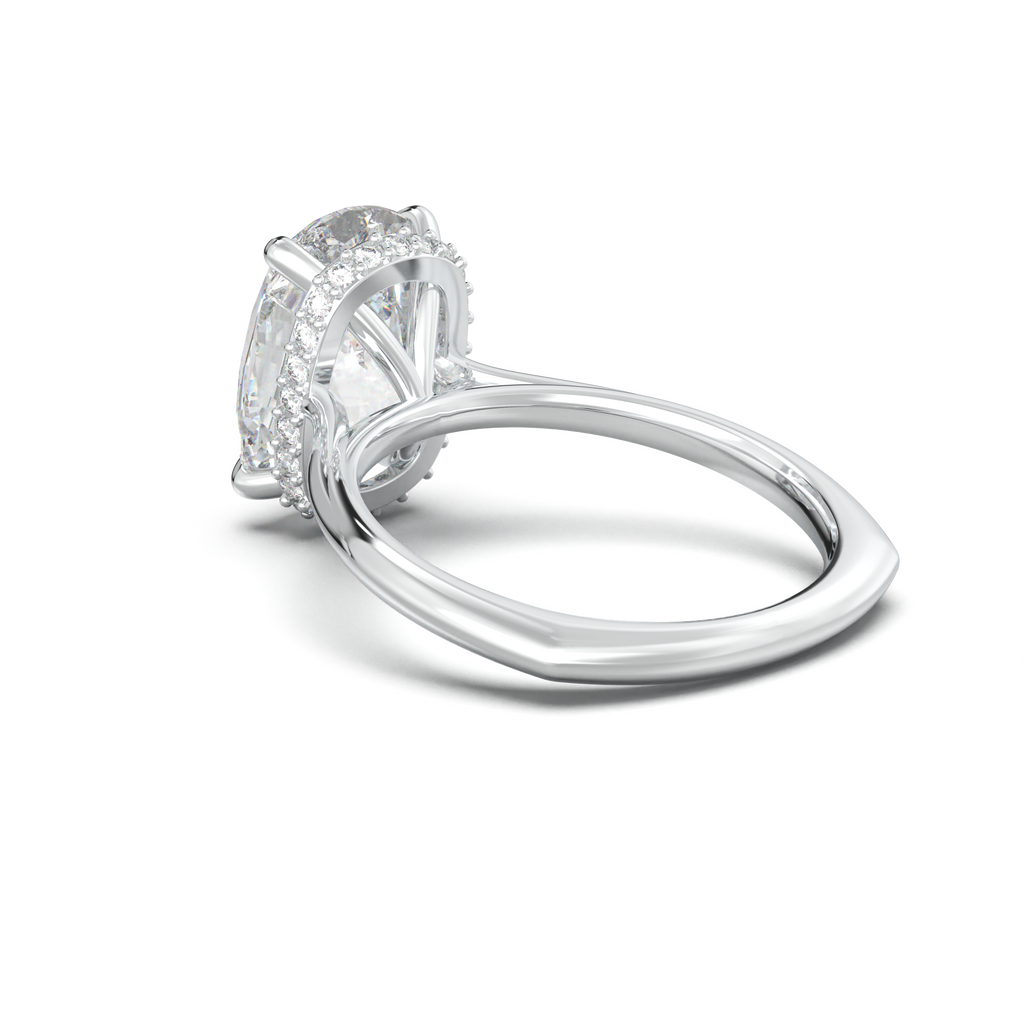 Cushion Hidden Halo Engagement Ring