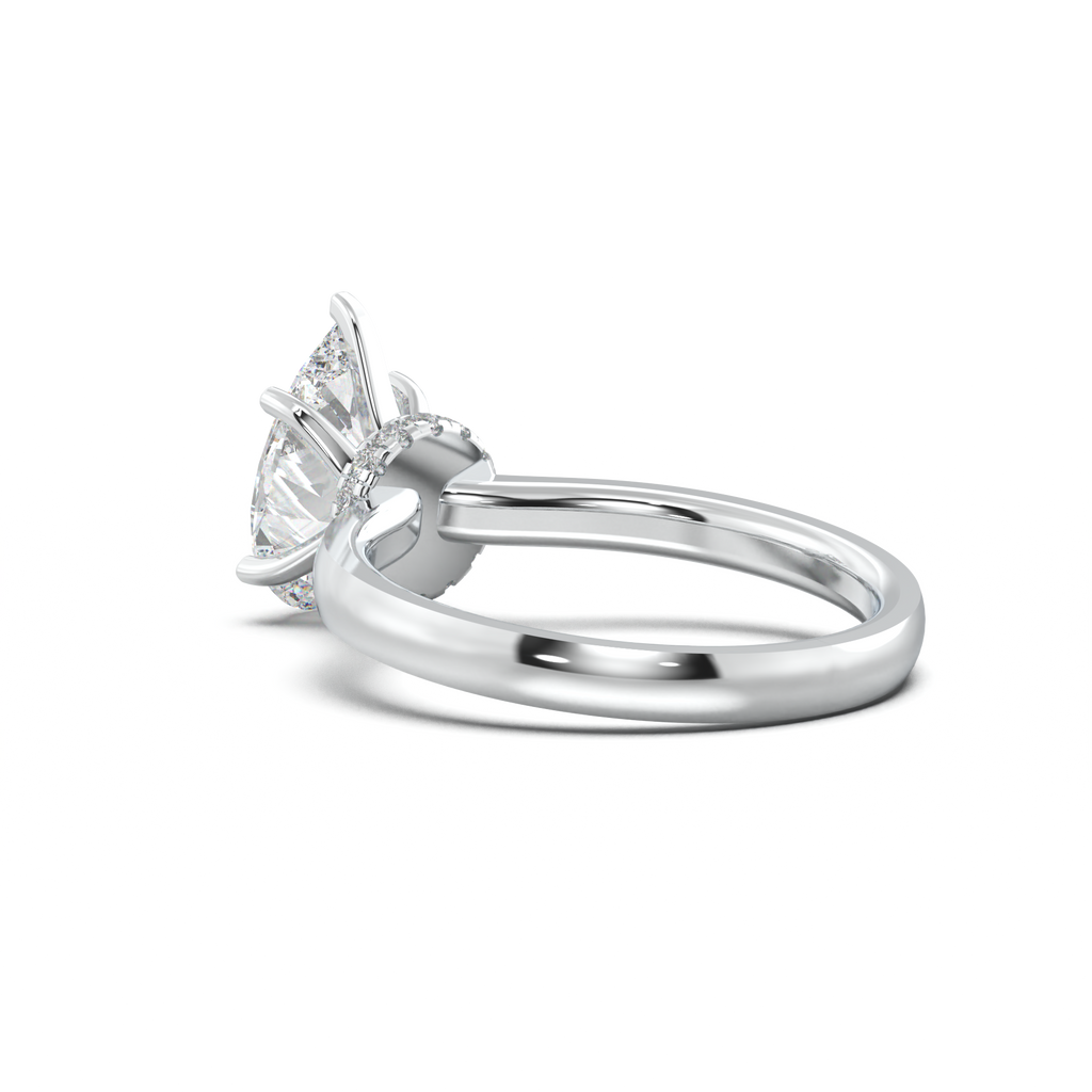 Cushion Hidden Pavé Engagement Ring