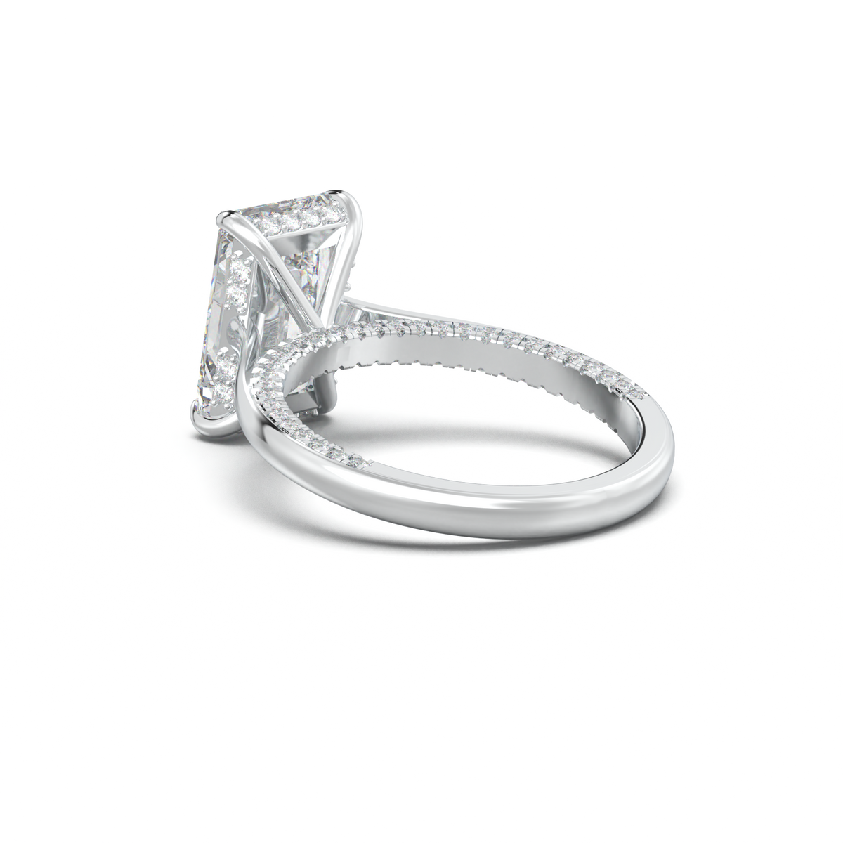 Radiant Pavé Hidden Halo Engagement Ring
