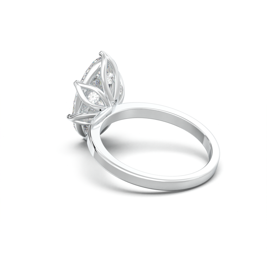 Oval Diamond-Accent Gallery Engagement Ring