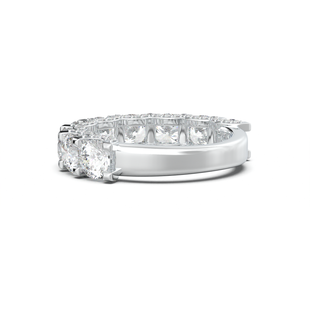 Round Diamond Pavé-Edge Wedding Band