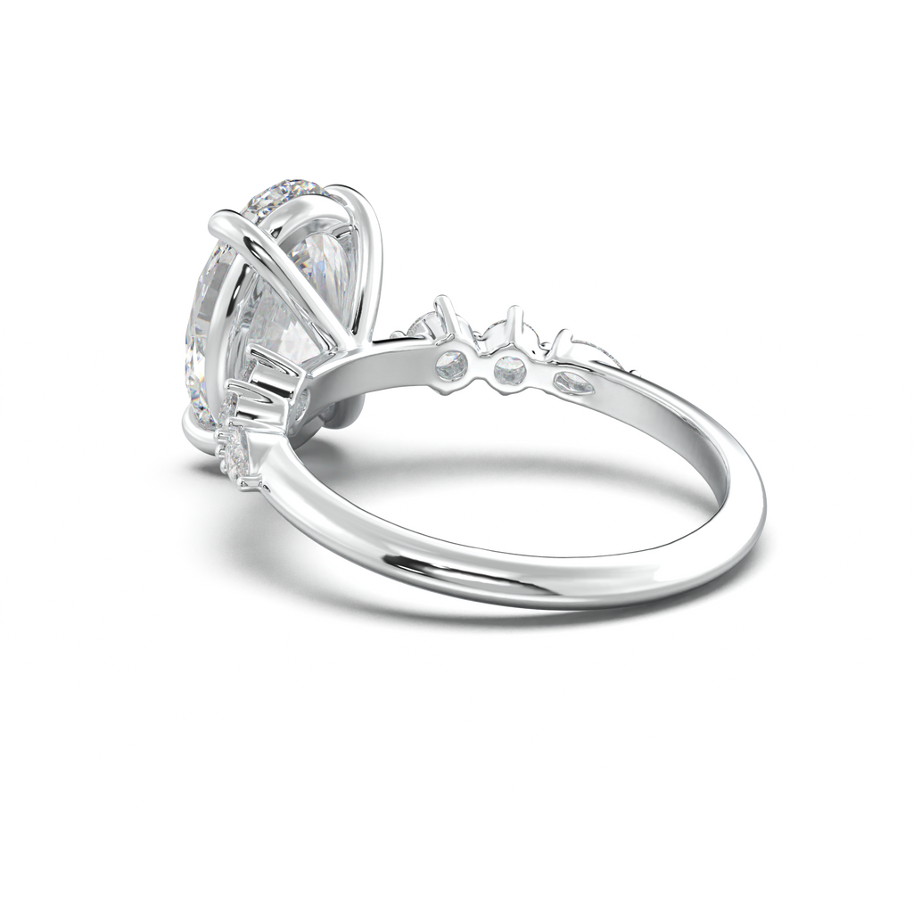 Oval Pear-Accent Engagement Ring