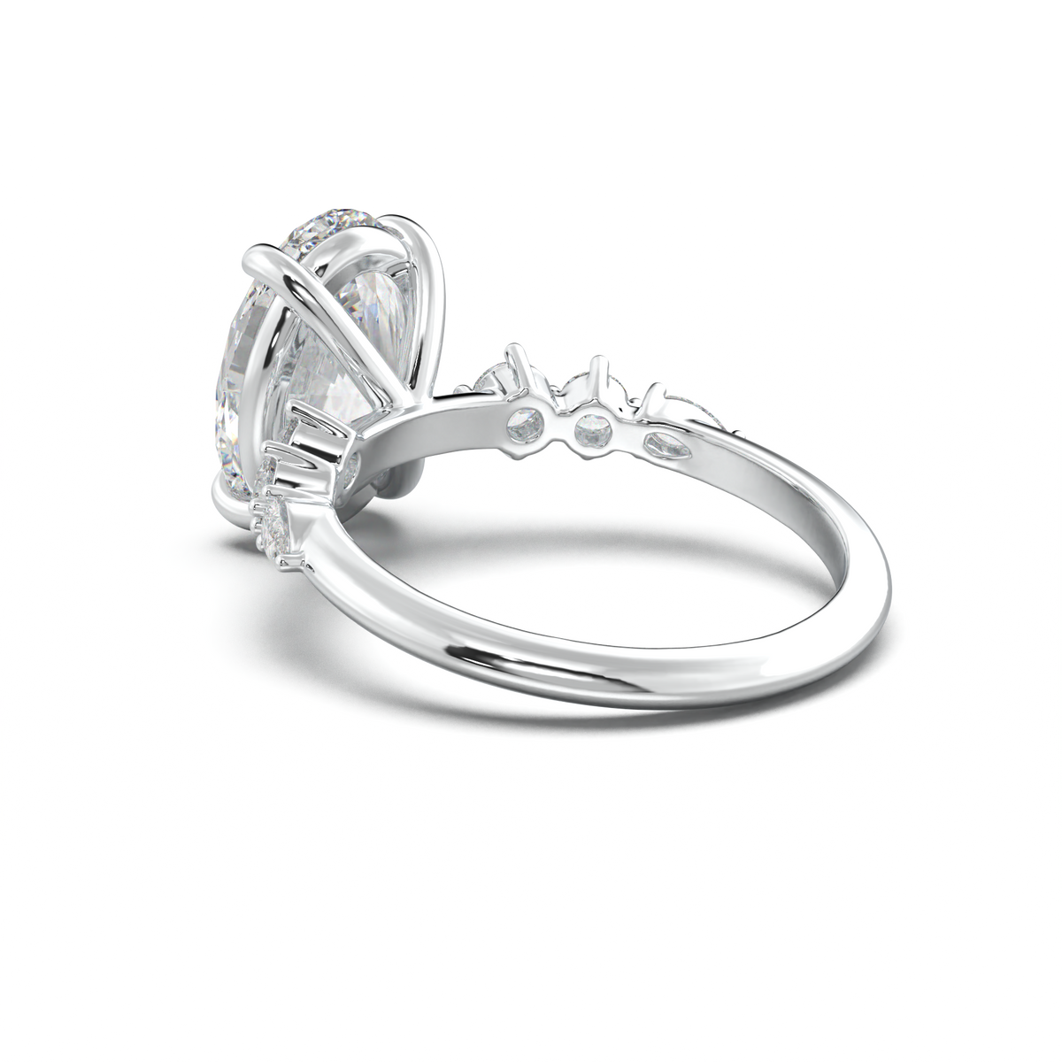 Oval Pear-Accent Engagement Ring