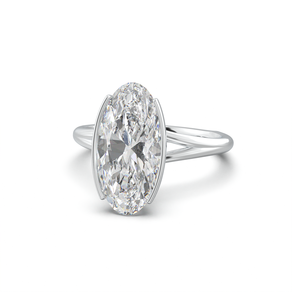 Moval Halo Pavé Engagement Ring