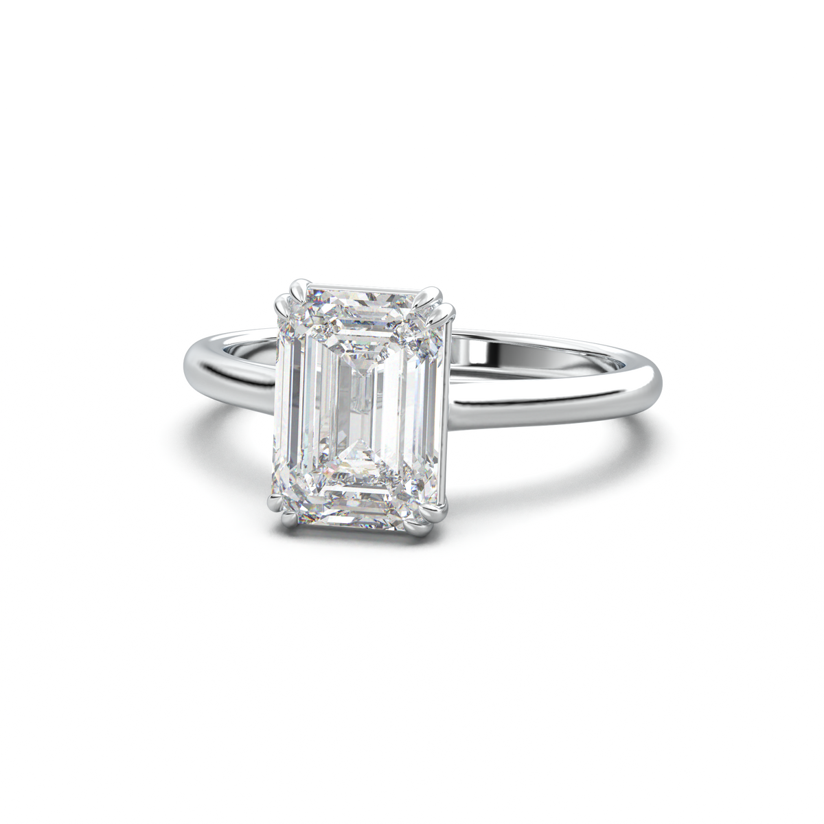 Emerald Solitaire Engagement Ring