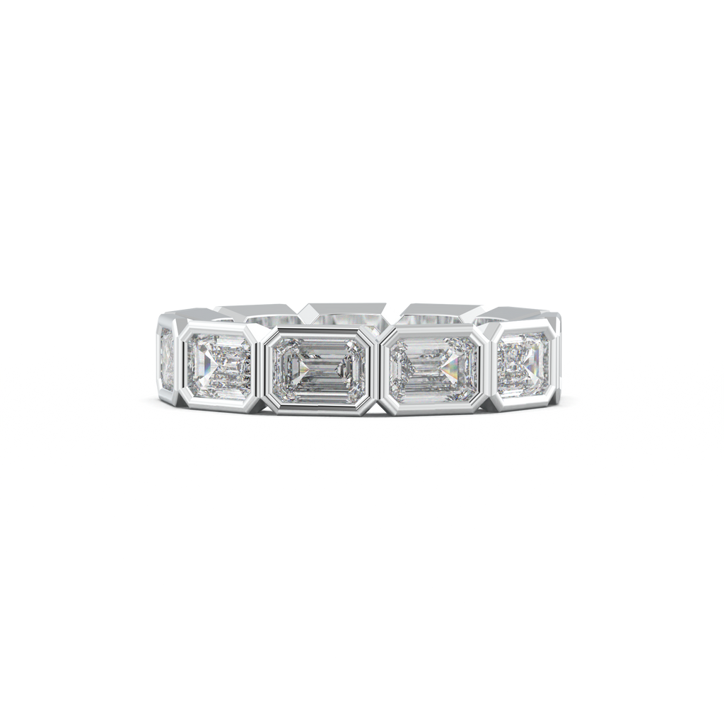 Emerald-Cut Bezel-Style Eternity Wedding Band