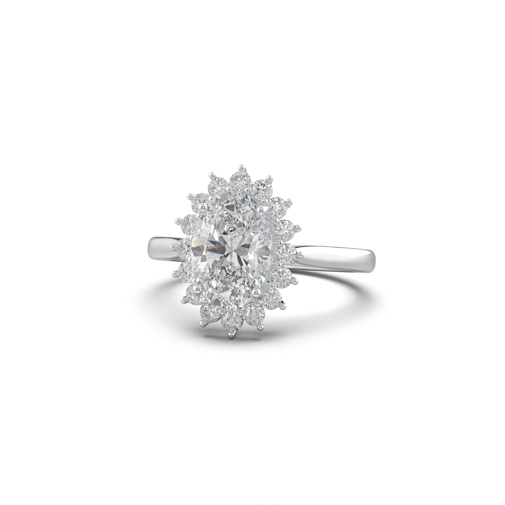 Oval Halo Engagement Ring