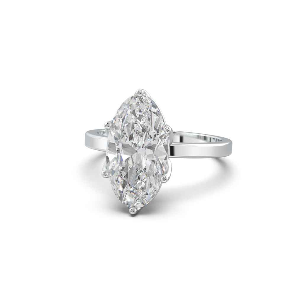 Oval Diamond-Accent Gallery Engagement Ring