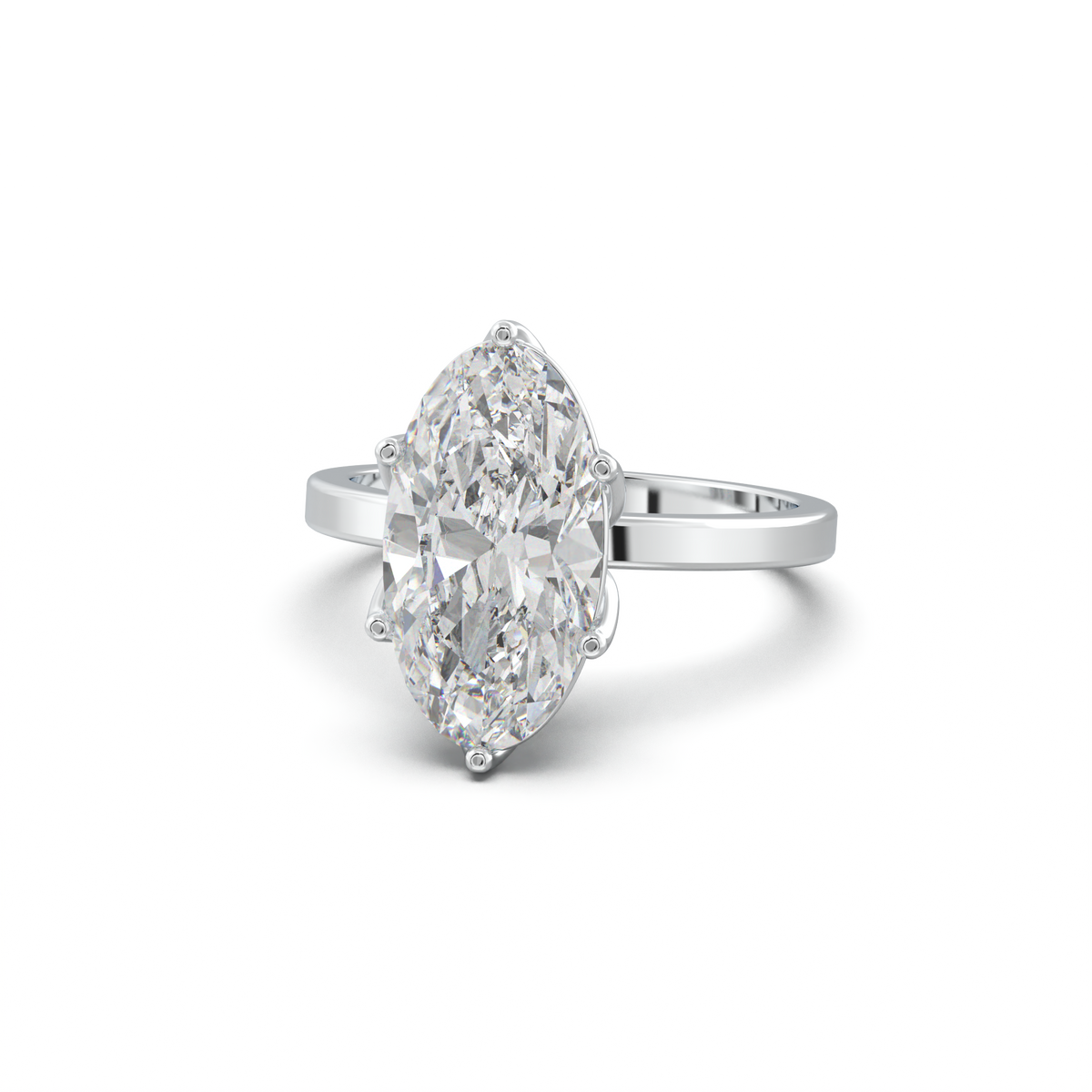 Oval Diamond-Accent Gallery Engagement Ring