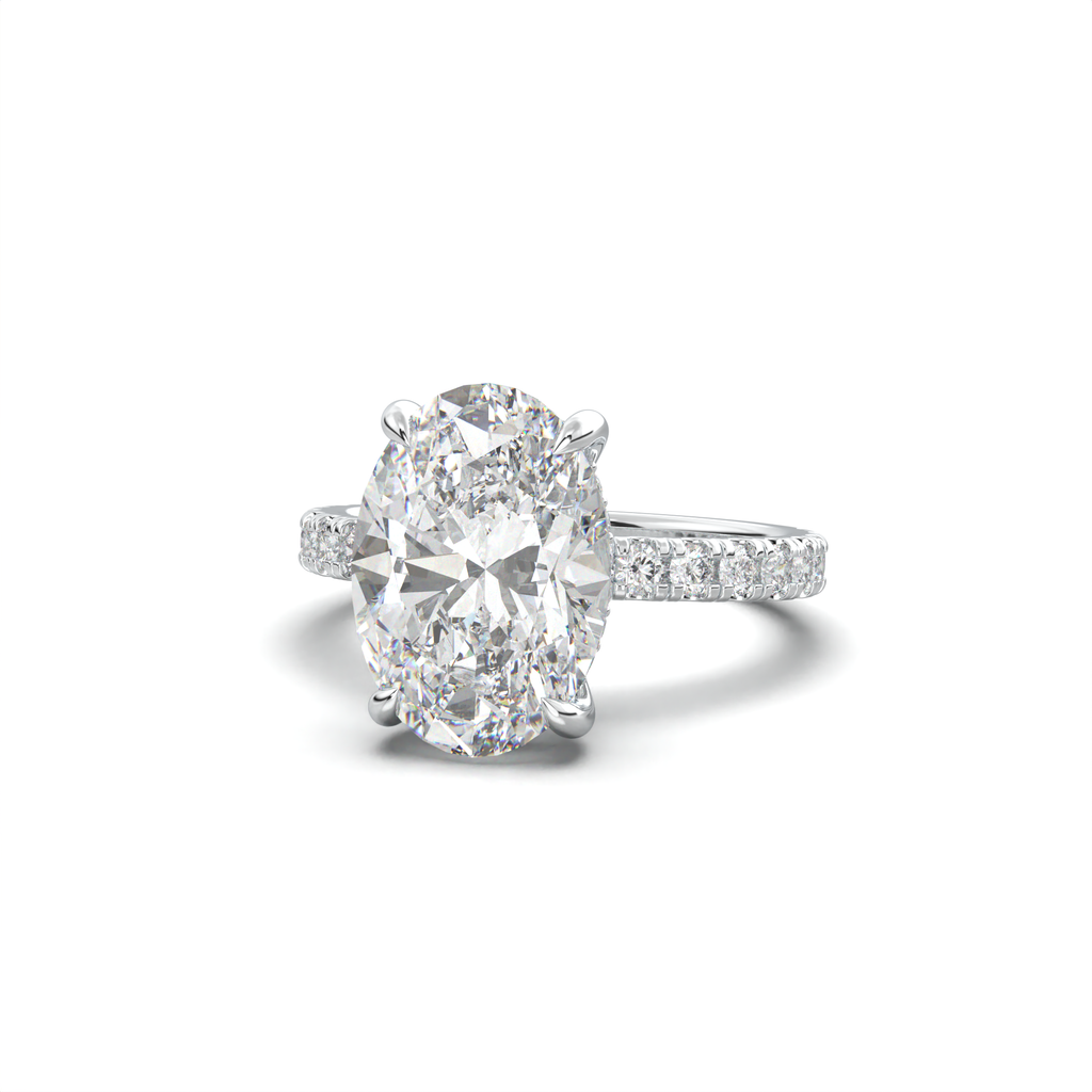 Oval Pavé Hidden Halo Engagement Ring