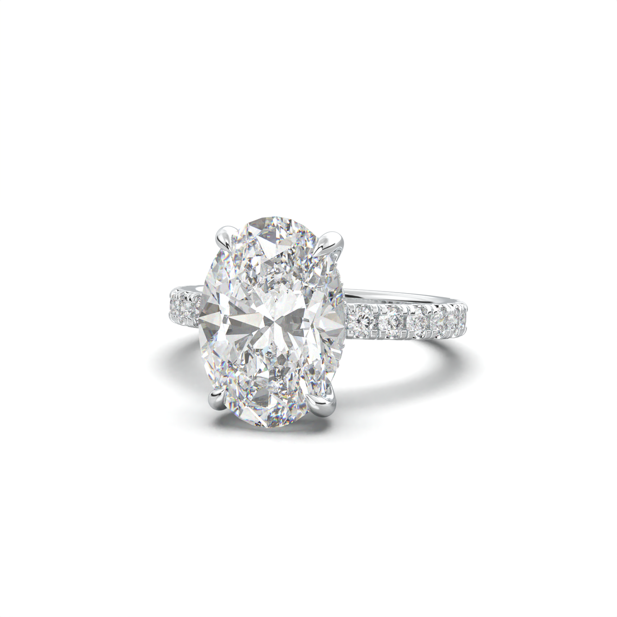 Oval Pavé Hidden Halo Engagement Ring