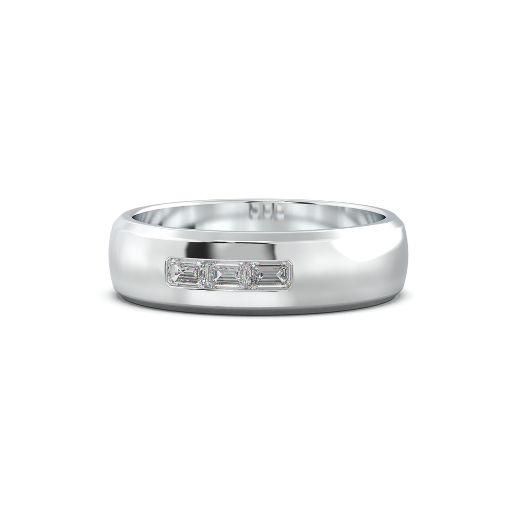 Three-Emerald Inlay Men's Band